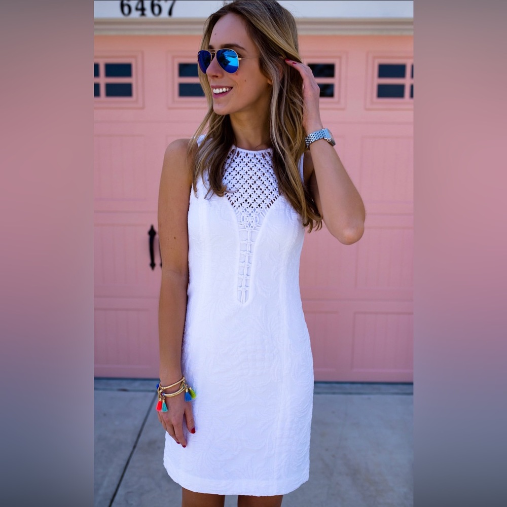 Lilly Pulitzer White Keali Stretch Shift Dress